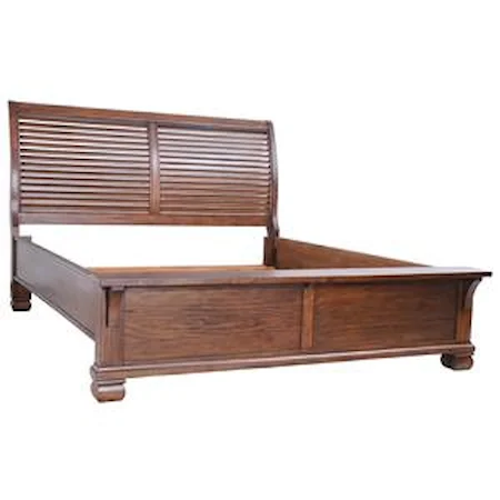 Queen Solid Wood Louver Bed
